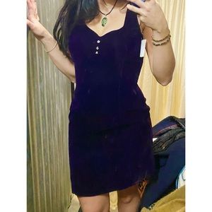 90s deep purple velvet corset dress